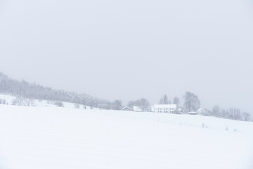rural landscape on a snowy day