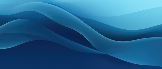 Sleek blue and black waves wide wallpaper in a luxurious abstract design. - obrazy, fototapety, plakaty