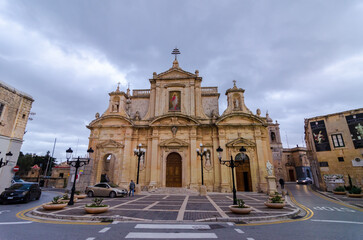 Obraz premium View at the Basilica of Saint Paul in the streets of Rabat. Rabat is a town in the Northern Region of Malta.