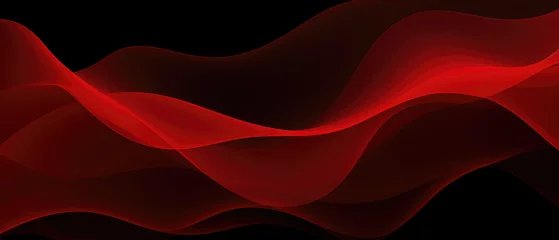  Vibrant red waves flow with a smooth, dynamic motion, creating a bold abstract background. © Jan