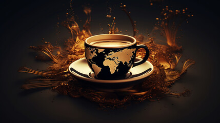 Coffee to go cup of black coffee on wooden background.