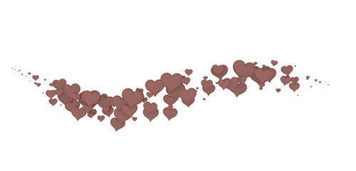 realistic isolated heart confetti on the transparent background for decoration and covering.