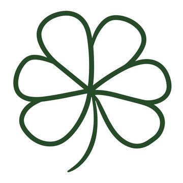 graphic  shamrock drawn with line on white background