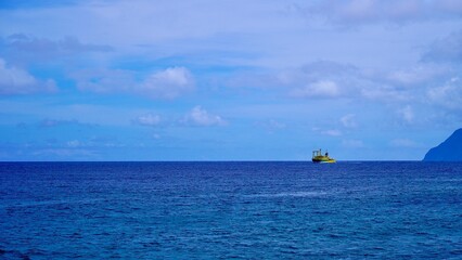 海を航行する東海汽船　橘丸