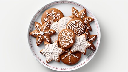 Fototapeta na wymiar plate of holiday cookies isolated