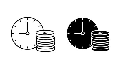 Time is money icon set. vector illustration - obrazy, fototapety, plakaty