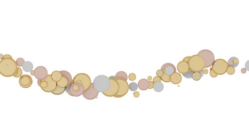 Celestial Celebration: Radiant 3D Illustration of Celestial gold Confetti