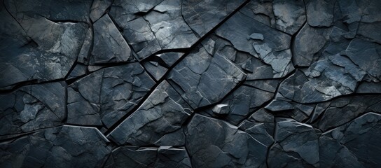 Dark and polished granite paving with cracks, texture. - obrazy, fototapety, plakaty
