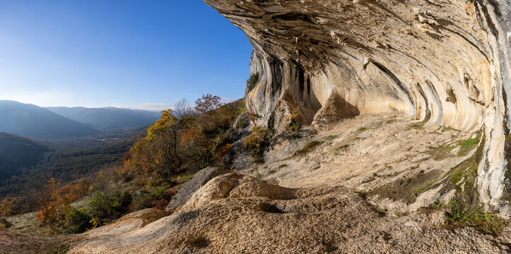 'Ears of Istria' a rock shelter (abri) at Veli Badin  is a part of the kart edge 'Kra&scaron;ki rob'. It is a shallow cave-like opening at the base of a bluff at Sočerga, Slovenia. 