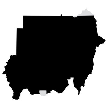 recommend clip art: Sudan map. Map of Sudan in black color