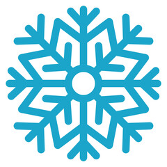 Simple snowflake icon isolated on white background