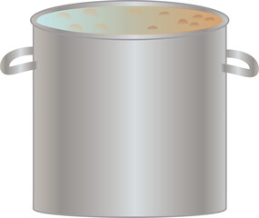 Illustrated stainless steel simmering stock pot 