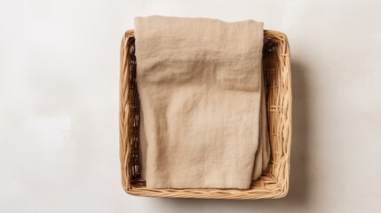 A Cozy Wicker Basket with a Delicate Napkin