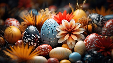 Fototapeta na wymiar Happy Easter Holiday Celebration Spring Concept , Background HD, Illustrations