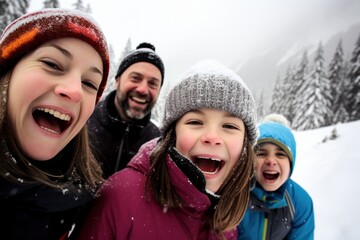 Mountain Magic: Laughter and Snowfall Create a Family Wonderland