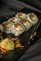 delicious sushi ready to eat