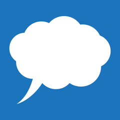 Speech or think bubble, empty communication cloud. Vector design element.