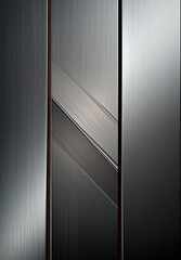 Vertical metal texture, steel silver background - AI generated image