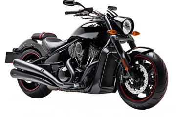Photo sur Plexiglas Moto black motorbike isolated on transparent background ,classic motorcycle png ,generative ai