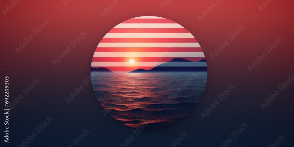 Poster a beautiful sunset over a calm body of water. perfect for adding a peaceful and serene touch to any 