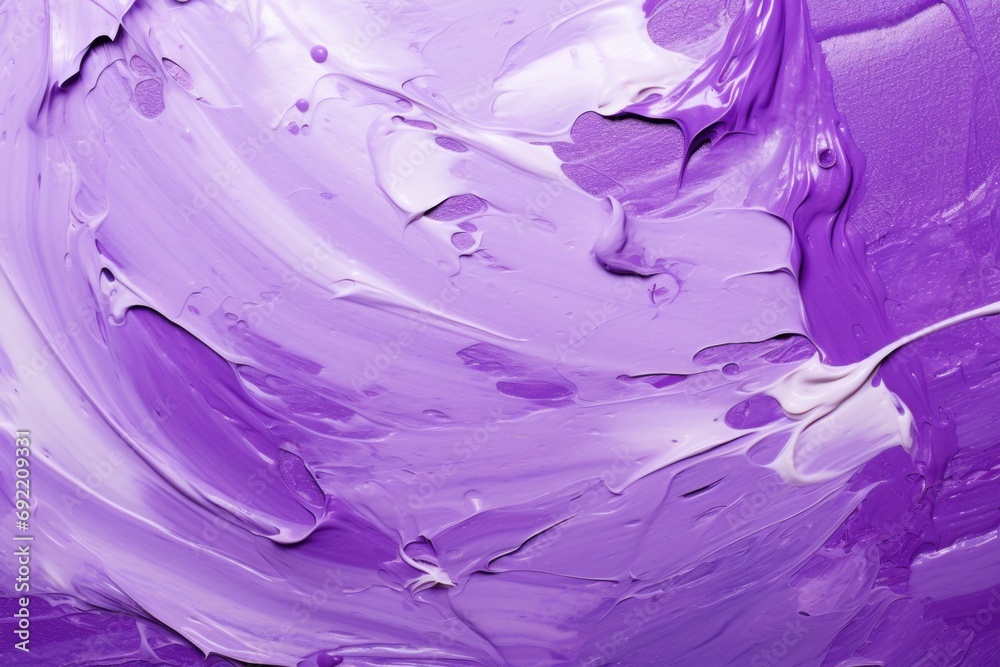 Poster A detailed close-up of a purple painting with white paint. Perfect for adding a pop of color and texture to any artistic project