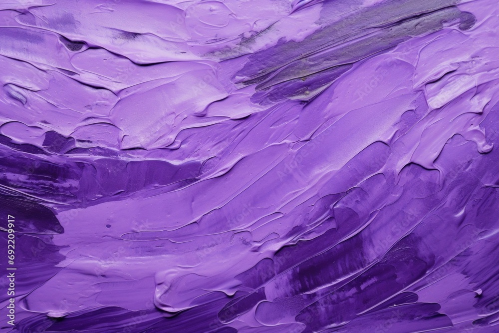 Poster a close-up view of a painting depicting vibrant purple paint. this image can be used for various cre