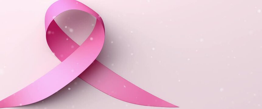 Anamorphic video awareness ribbon background animation with copy space text area suitable for World Cancer Day and World Aids Day.