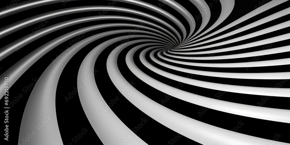 Poster a black and white spiral design on a black background. this image can be used for various creative p