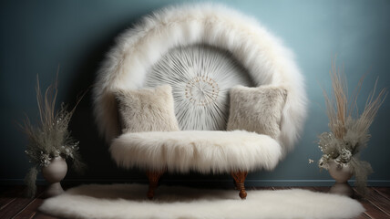 Digital background for newborn or portrait shoots. Boudoir, beautiful bed, newborn bed, sofa, composite background for montage in newborn or portrait shoot.