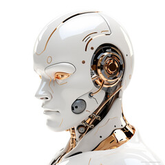 Robotic Mind. Futuristic AI Tech Insight. Digital Robot Head Innovation