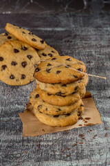 cookie with stacked chips