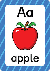 A-Z Alphabet Flashcards Set - 26 Letter Tracing Cards with Cute Illustrations | Printable Phonics Learning Tool for Preschool, Kindergarten & ESL Teachers | Vector ABC Educational Clipart