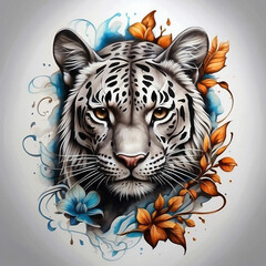tiger head vector illustration Generative Ai