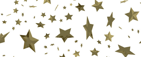 XMAS Stars - Holiday golden decoration, glitter frame isolated -