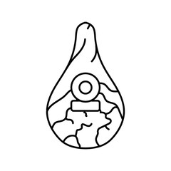 prosciutto ham italian cuisine line icon vector. prosciutto ham italian cuisine sign. isolated contour symbol black illustration