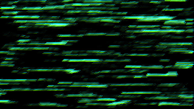 Green matrix glitch, distorted texture background. Modern effect of damaged wallpaper of noisy blocks. For game screens, web-sites, designs, banners and business. 3D rendering.