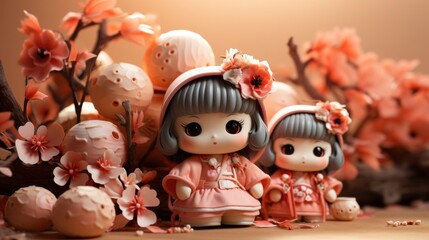 Obraz premium This Hina Doll , Background HD, Illustrations
