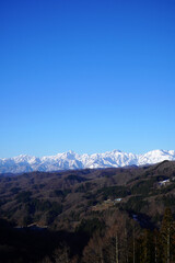 冬の大望峠から眺めた北アルプス