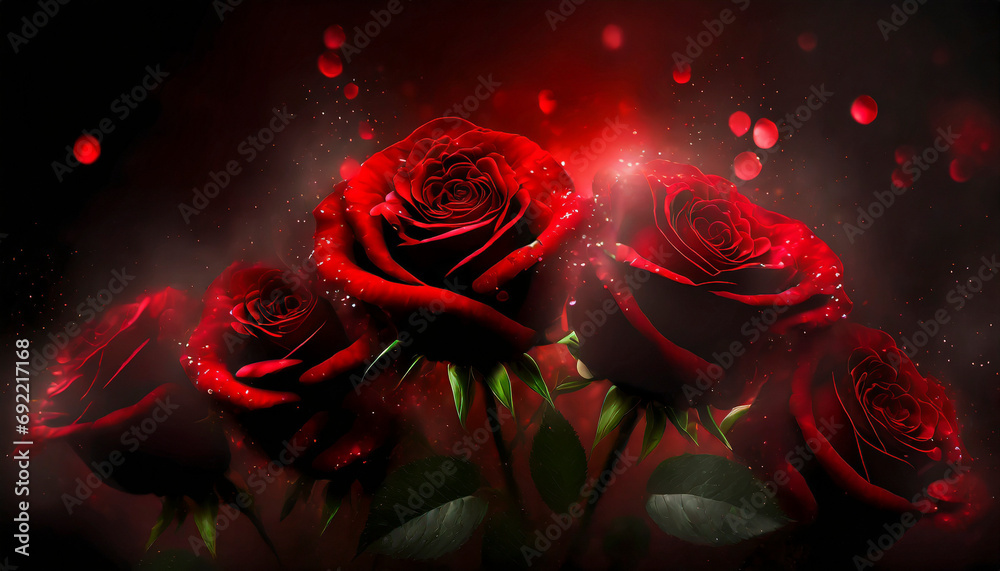 Canvas Prints Red roses background. Valentines Day, love and wedding concept.