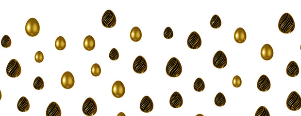 Luxury golden easter eggs isolated