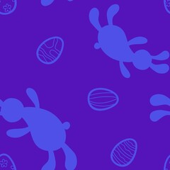 Easter animals seamless rabbit and eggs pattern for wrapping paper and fabrics and linens and kids clothes print