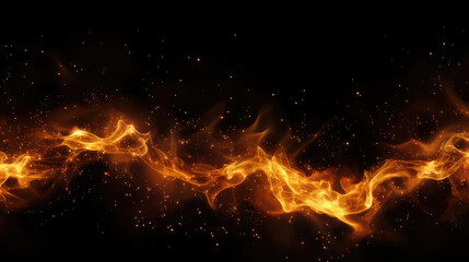 Fototapeta na wymiar Realistic isolated fire effect for decoration and covering on black background. Concept of particles , sparkles, flame and light on white background 