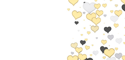 Falling red and pink hearts isolated on transparent background. Valentine’s day design. 3D rendering