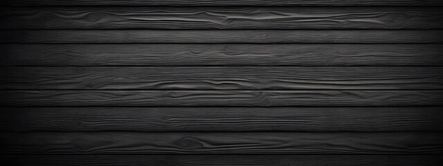 Background of an old tabletop made of horizontal boards in black. Grunge texture for background. Texture of wooden black boards.