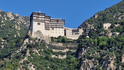 The monastery of Simonopetra in Mount Athos monastic republic, Greece