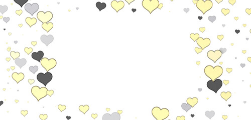 Love valentine background with red petals of hearts on transparent background