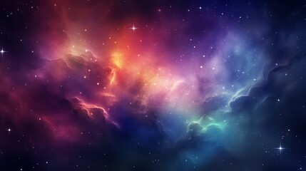 Beautiful shiny cloud nebula, colorful space galaxy. Stary night cosmos.