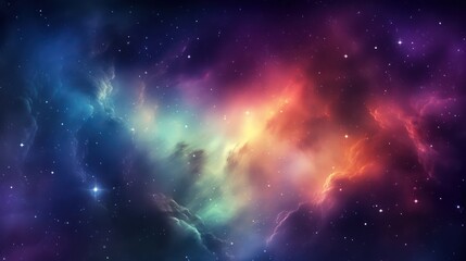 Beautiful colorful space galaxy shiny cloud nebula. Stary night cosmos. - obrazy, fototapety, plakaty