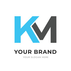 Set of Letter KM, MK, K, M Logo Design Collection, Initial Monogram Logo, Modern Alphabet Letter KM, MK, K, M Unique Logo Vector Template Illustration for Business Branding. - obrazy, fototapety, plakaty
