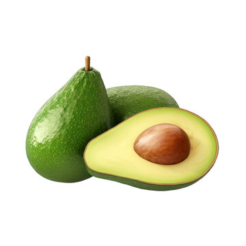 Avocado Harmony: A Captivating Image with Sharp and Vibrant Colors, Set Against a Crisp White Background.